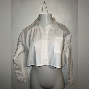 Long sleeve White crop top